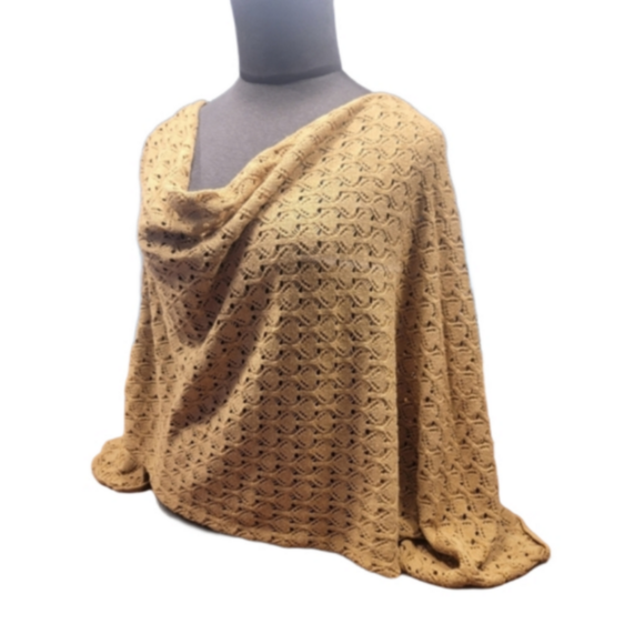 golden collection Accessories - Tan color quilted hollow out shawl